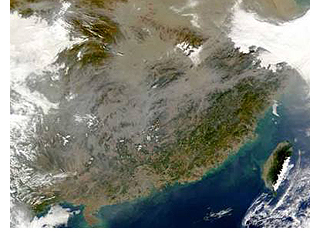 air pollution over China
