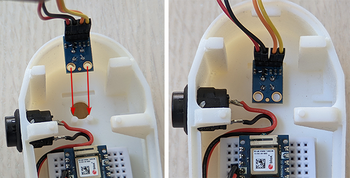 placing temperature sensor