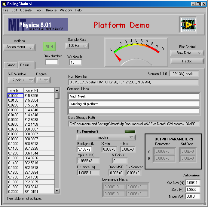 Image of results tab
