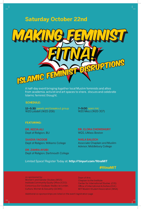 Making Feminist Fitna poster listing presenters
