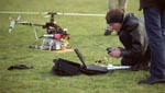 miniature, unmanned, robotic 
        helicopter test flight