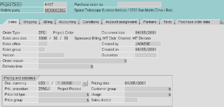 VA03 - Display Sales Orders