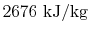 $ 2676\textrm{ kJ/kg}$