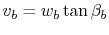 $\displaystyle v_b = w_b \tan \beta_b$