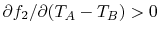 $ \partial
f_2/\partial(T_A-T_B)> 0$