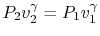 $ P_2 v_2^\gamma =
P_1v_1^\gamma$