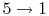 $ 5 \rightarrow
1$