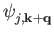 $\displaystyle \psi_{{j,{\bf k}+{\bf q}}}^{}$