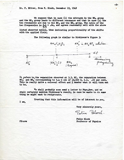 Letter from Felix Bloch to Francis Bitter p2