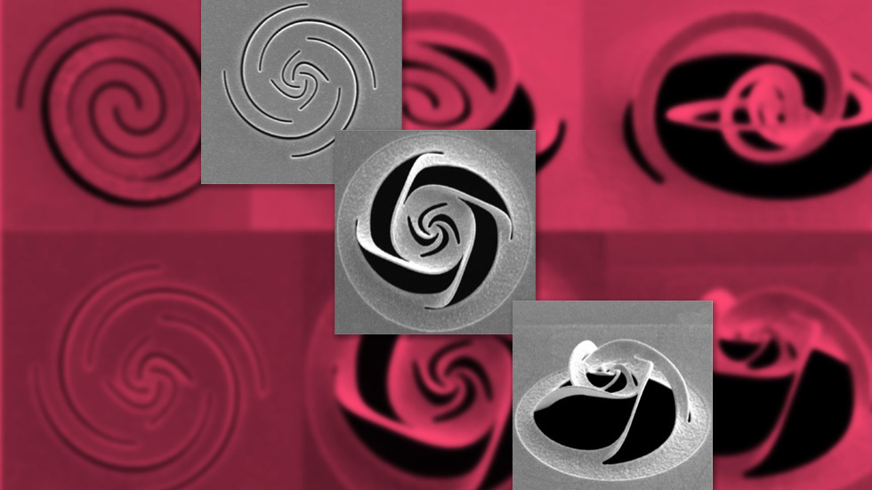 Collage of nanokirigami images