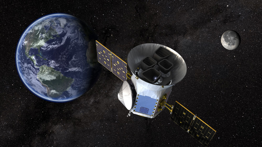 An illustration of NASA's Transiting Exoplanet Survey Satellite 