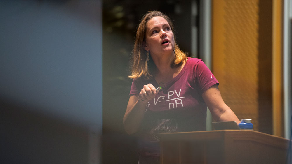 An image of Kathleen Drennan teaching at MIT