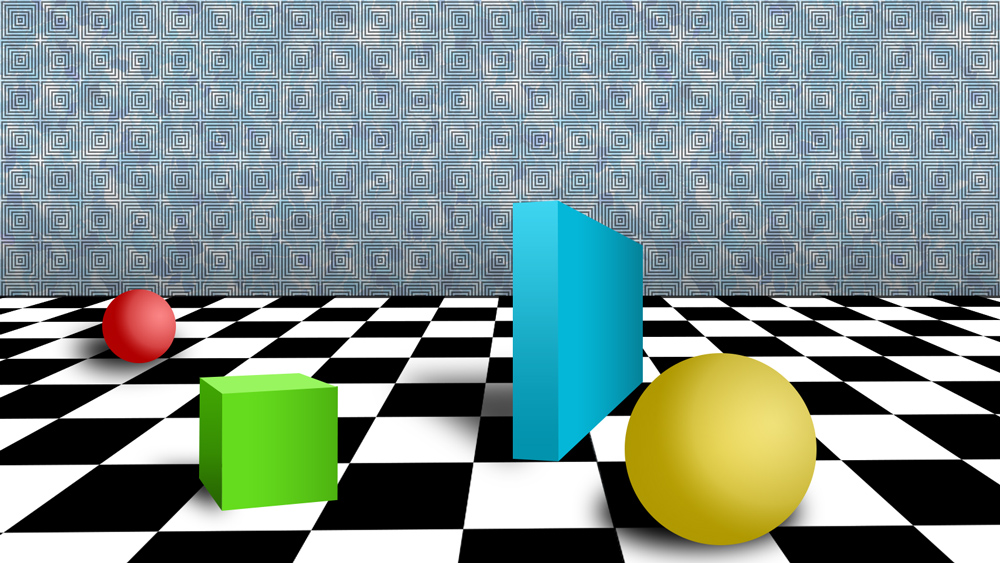 An illustration of different shapes on a table