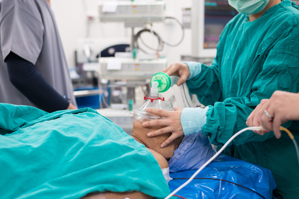 Anesthesiologist in an operating room