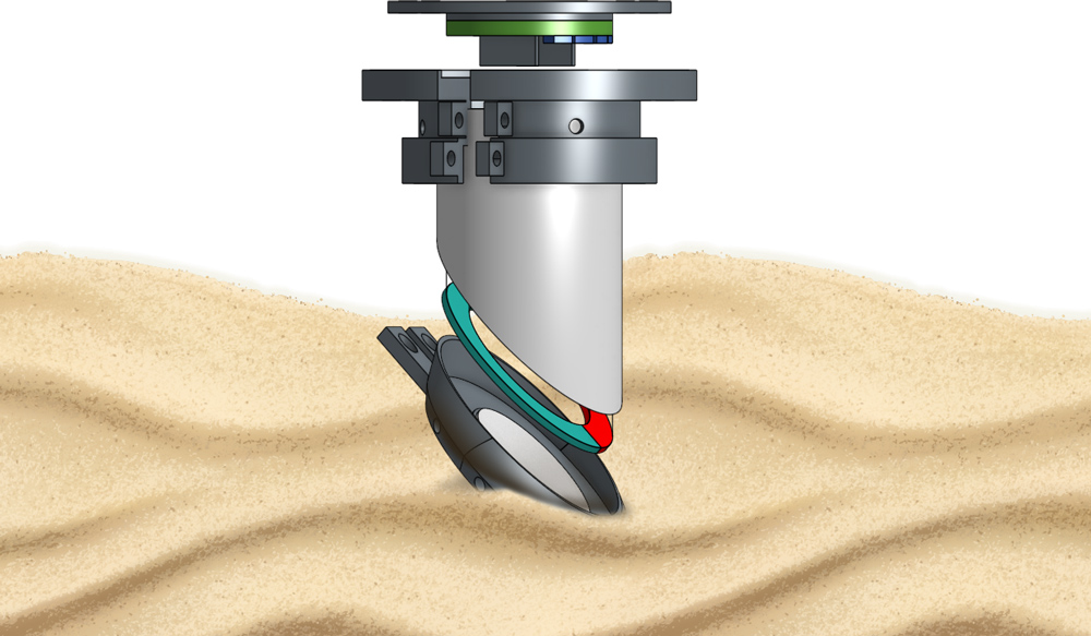 a digger finger robot digging into sand