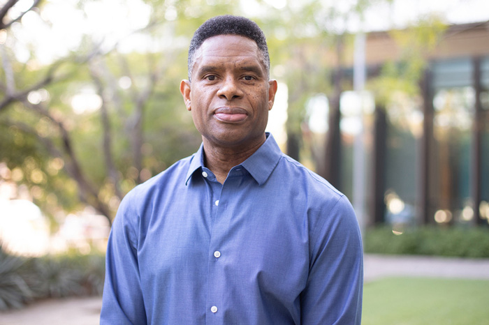 Photo of MLK Visiting Professor S. Craig Watkins outside 