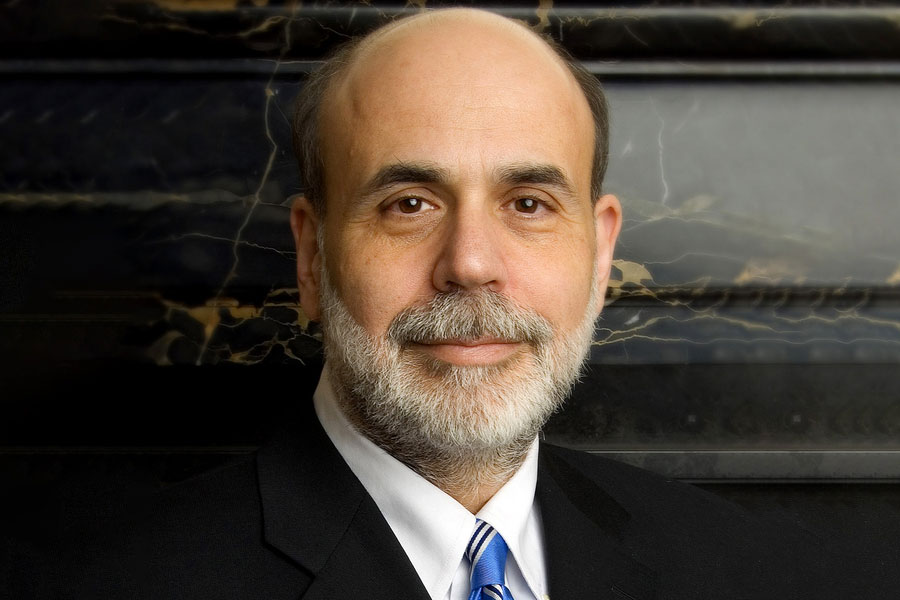 Photo of Ben Bernanke with dark background