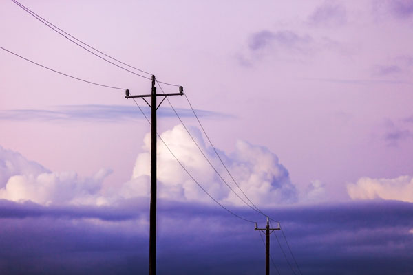 power lines in rural setting 