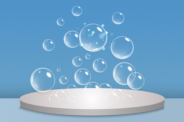 Bubbles rise from an electrode