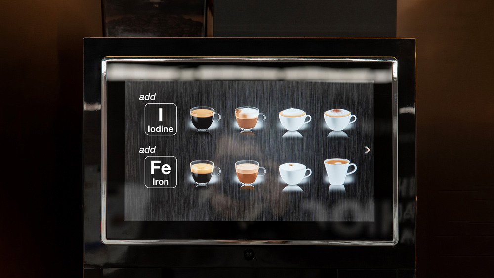 coffee selection screen includes fortified ingredients 