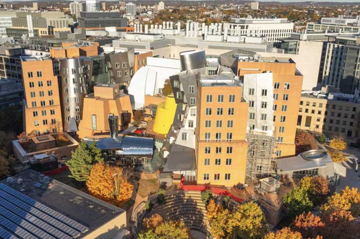 Aerial view of Stata Center