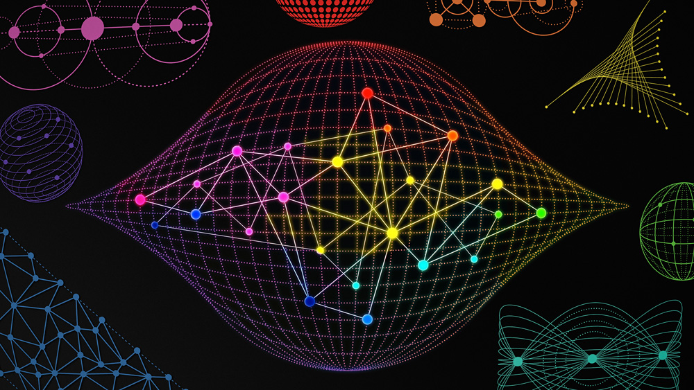 colorful, stylized data sets