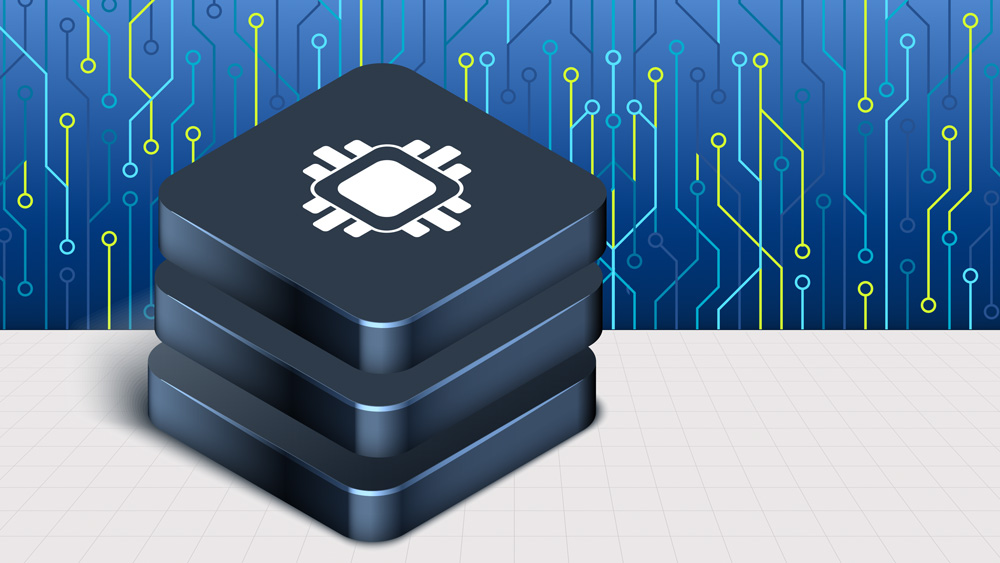 Stacked components on a computer chip