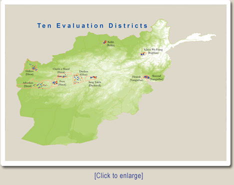 Map of Ten Evaluation Districts