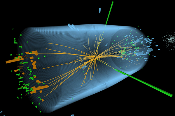 Event recorded with the CMS detector in 2012 at a proton-proton center of mass energy of 8 TeV illustration.