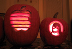 Apple and Linus pumpkins