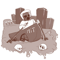 A cartoon of a person in a gas mask
AI-generated content may be incorrect.