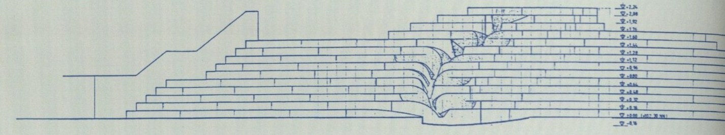 Technical drawing of Hattersheim stairs