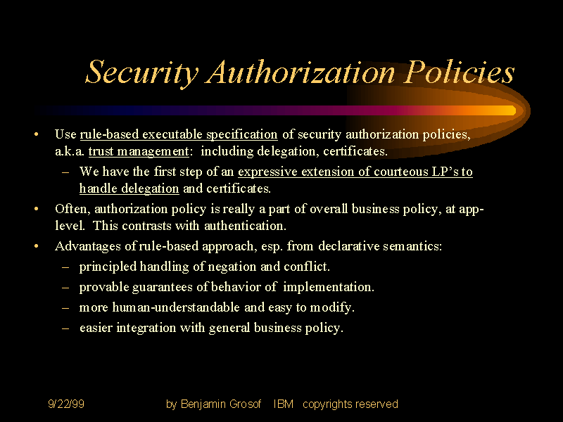 Security Authorization Policies