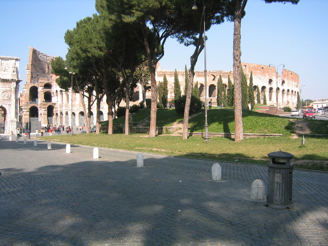 Approaching the Colosseum from Palatine Hill