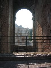 Arch of Constantine through a Colosseum Arch