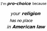 because your religion has no place in American law
