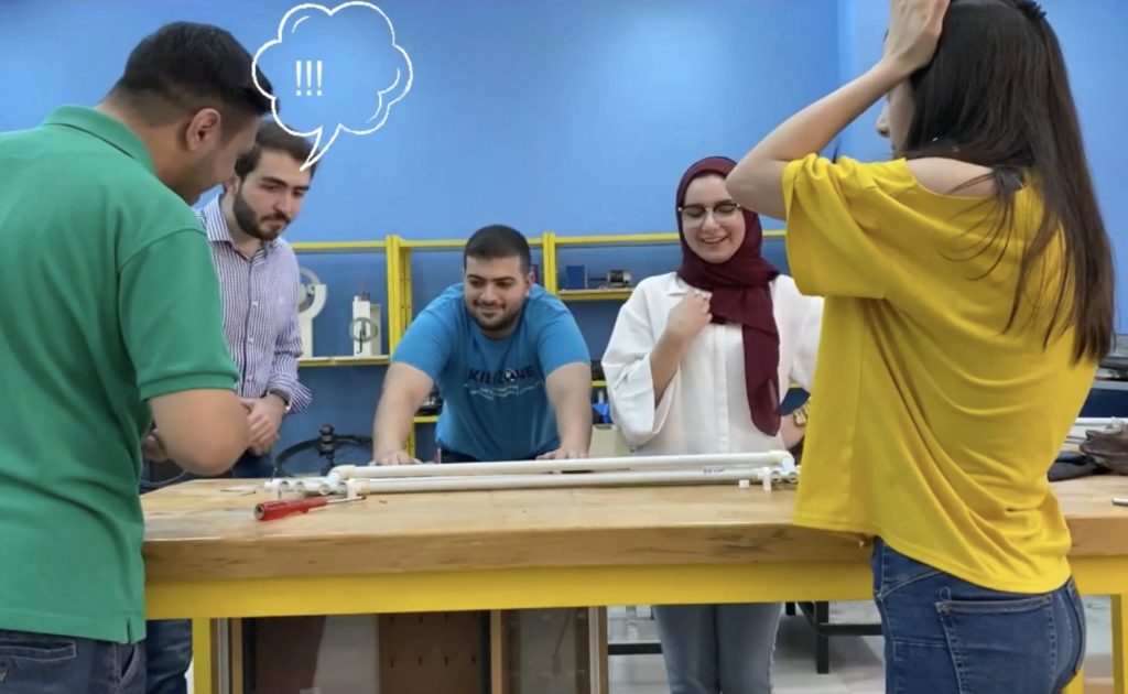 Candid shot from Team ASU's media prize documentation in 2020