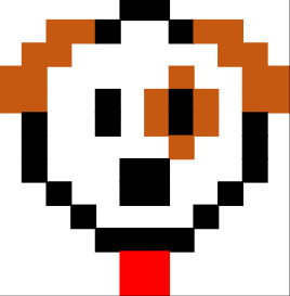 pixelated dog face