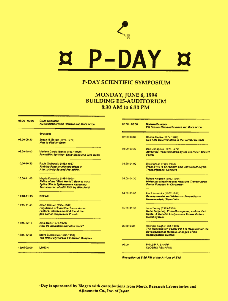 P-Day schedule
