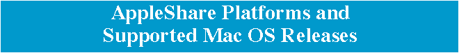 AppleShare Platforms and Supported Mac OS Releases