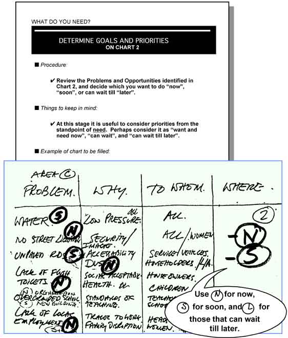 Chart 2, Determine Goals and Priorities