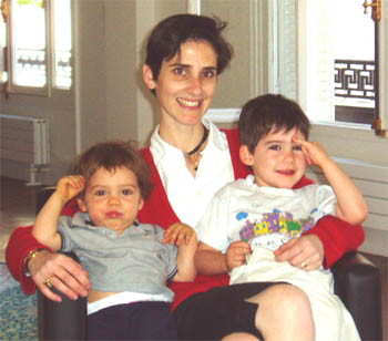 Aurelie Edwards with two of her boys