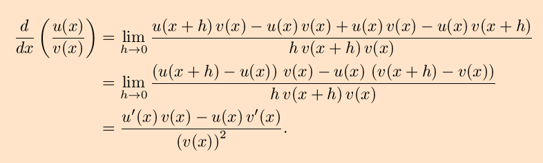 quotient rule formula